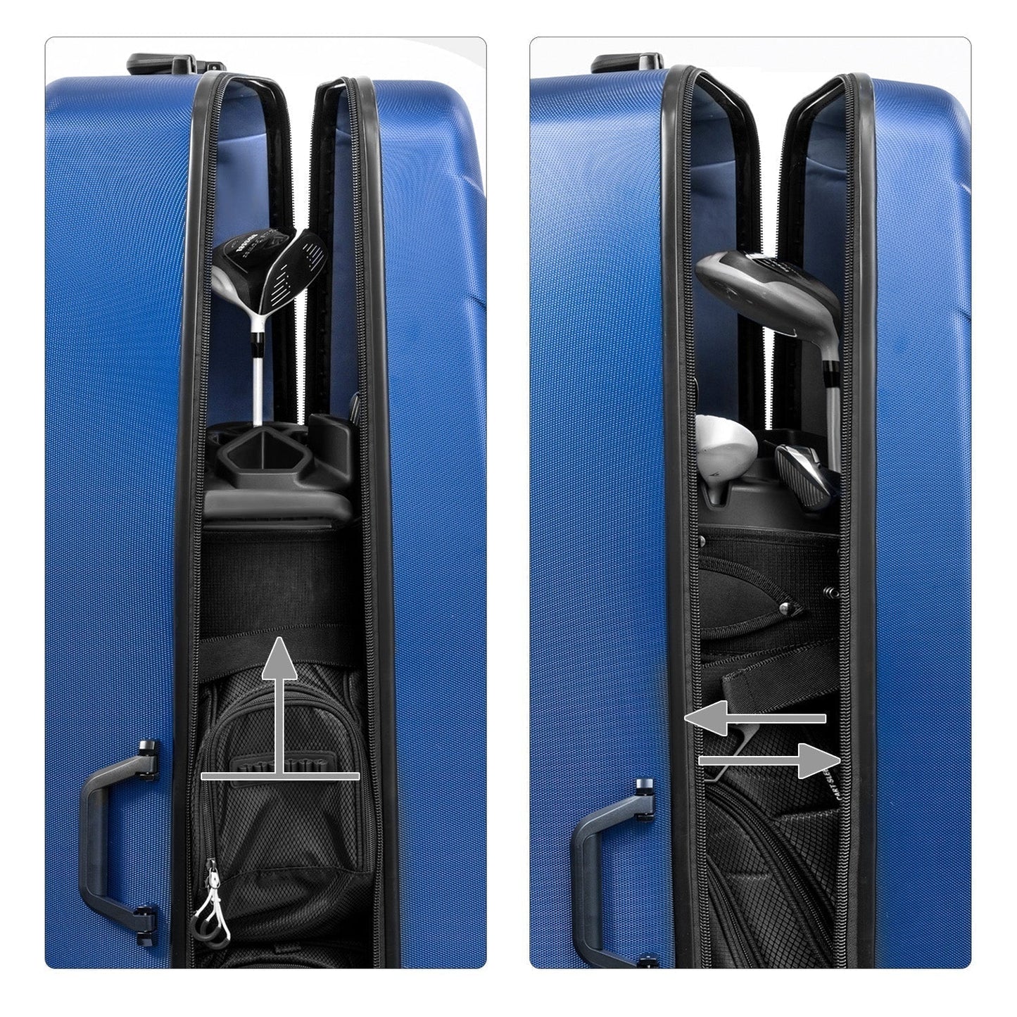 Durable Hard Shell PC Water-Resistant Golf Travel Bag-Blue