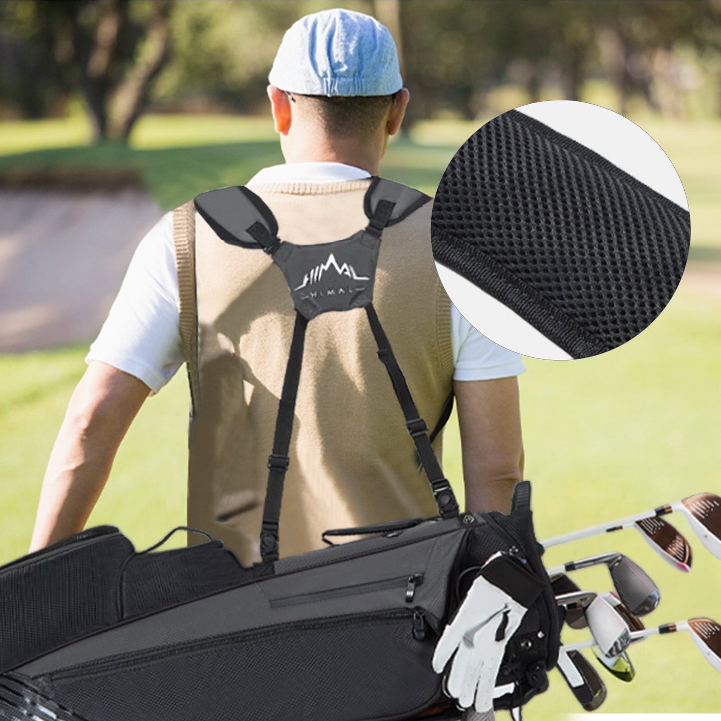 Golf Stand Bag with 8 Way Top Dividers-Black Grey