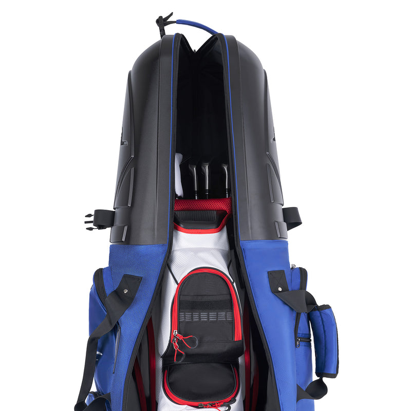 Golf Travel Bag with Hard Case Top-Blue
