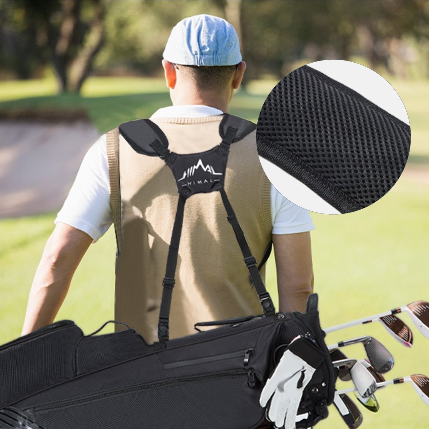 Golf Stand Bag with 8 Way Top Dividers-Charcoal Black