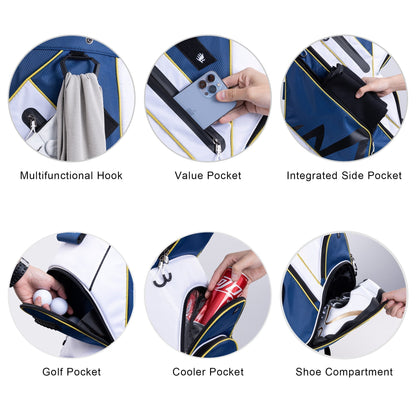 14-Way Golf Cart Bag with Organizer Divider-Navy Blue