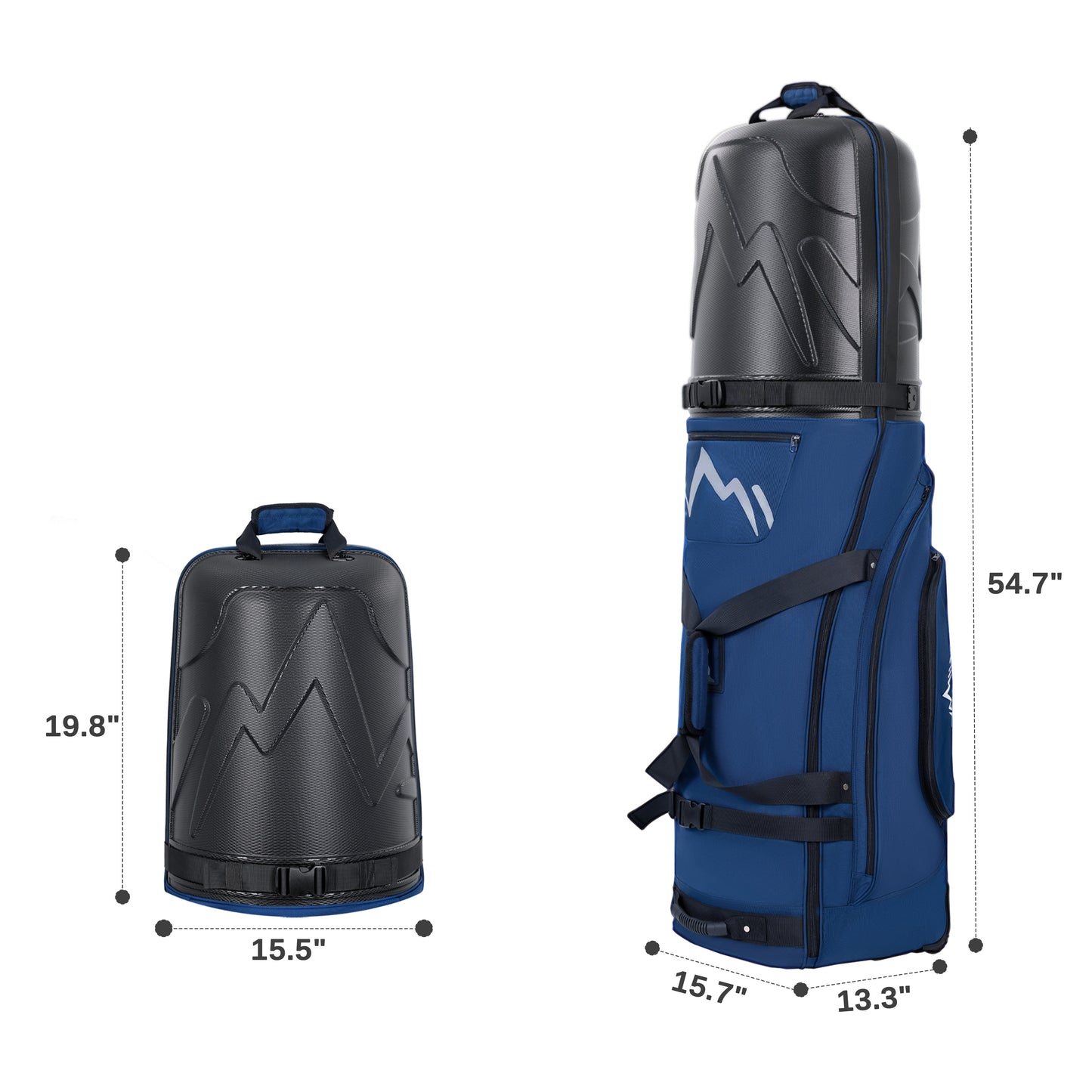 Golf Travel Bag for Airlines with Wheels-Deep Blue