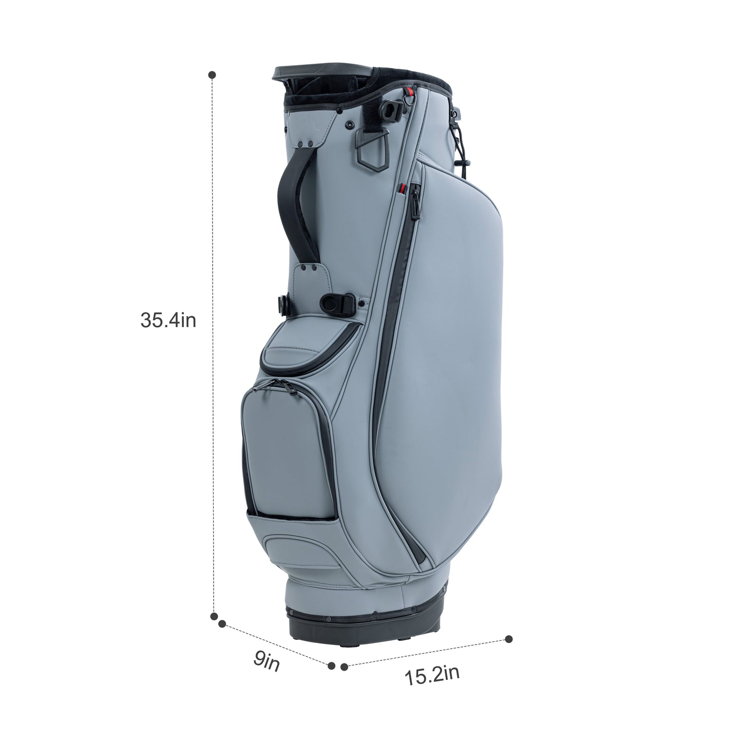 Premium 14-Way Leather Golf Stand Bag – Lightweight & Ergonomic with Full-Length Dividers-Grey