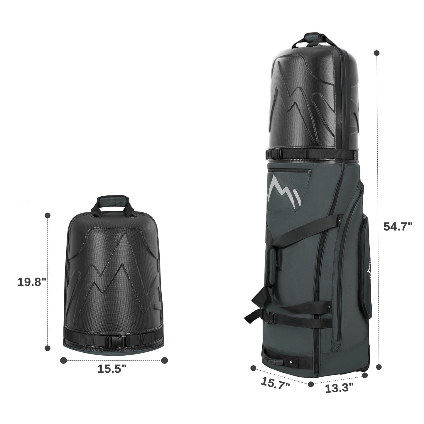 Golf Travel Bag for Airlines with Wheels-Deep Grey