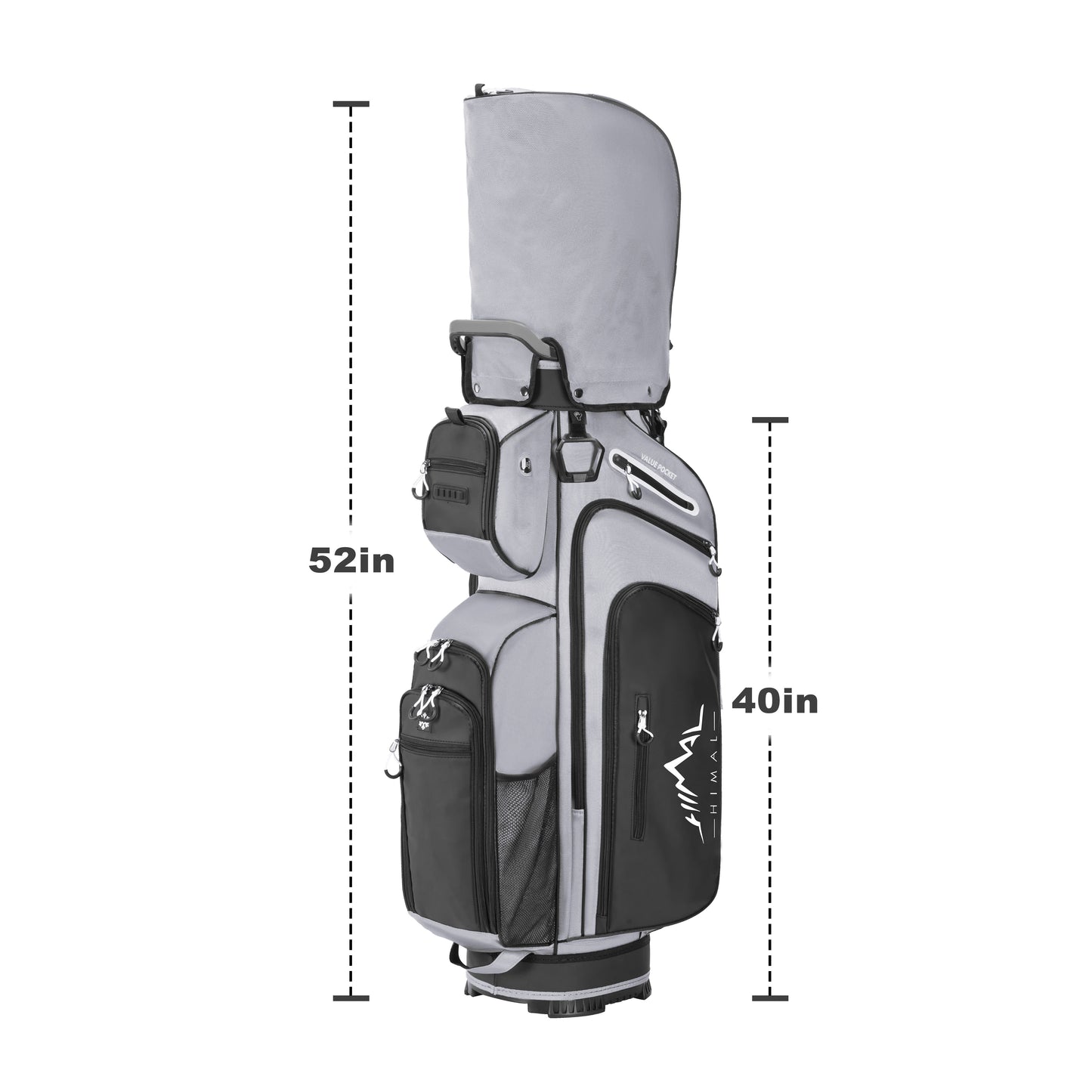 14-Way Full-Length Divider Golf Cart Bag-Grey