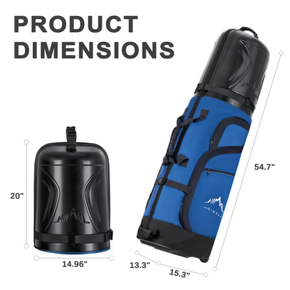 Heavy Duty Oxford Fabric Golf Travel Bag with Hard Case Top-Elegant Blue