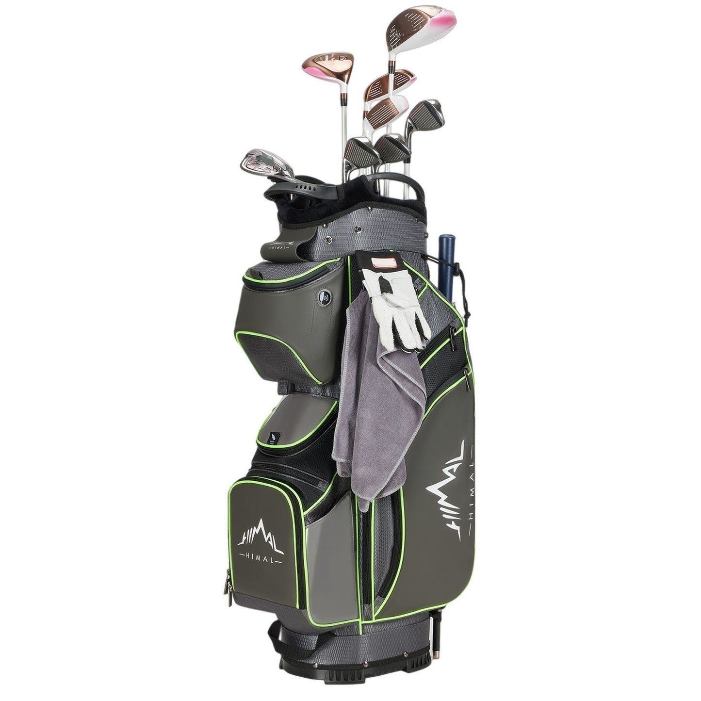 14-Way Golf Cart Bag with Full Length Divider-Grey