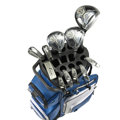 15-Way Full-Length Divider Golf Cart Bag-Blue White