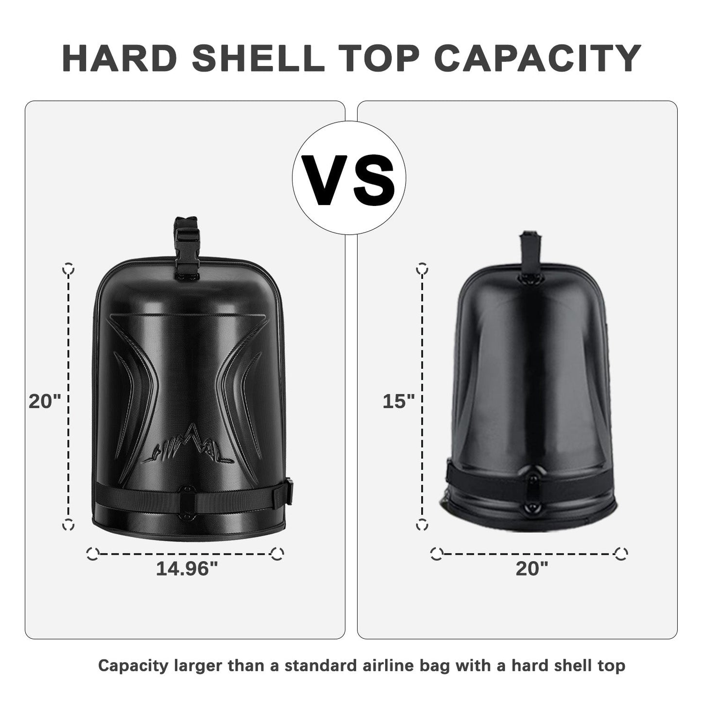 Heavy Duty Oxford Fabric Golf Travel Bag with Hard Case Top-Classic Black