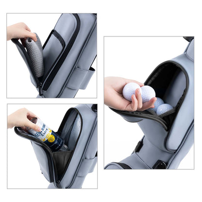 Lightweight Synthetic Leather Golf Stand Bag-Grey