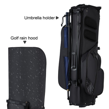 Golf Stand Bag with 8 Way Top Dividers-Charcoal Black