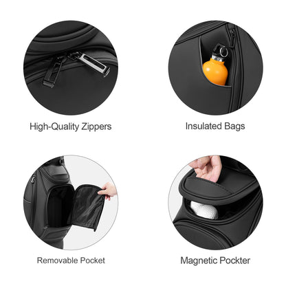 Premium 14-Way Leather Golf Stand Bag – Lightweight & Ergonomic with Full-Length Dividers-Black