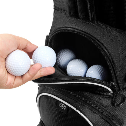 4-Way Full-Length Golf Stand Bag-Pure Black White