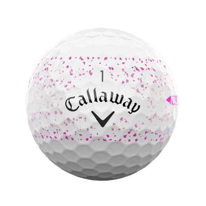 Callaway Supersoft Pink Splatter 360 2025 Golf Balls - White