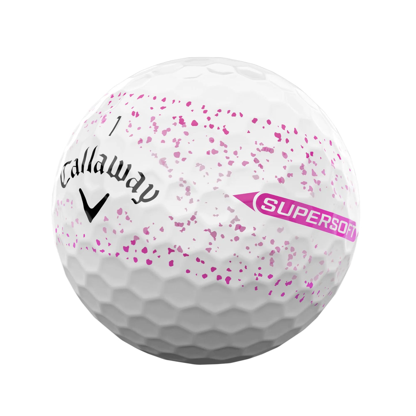 Callaway Supersoft Pink Splatter 360 2025 Golf Balls - White