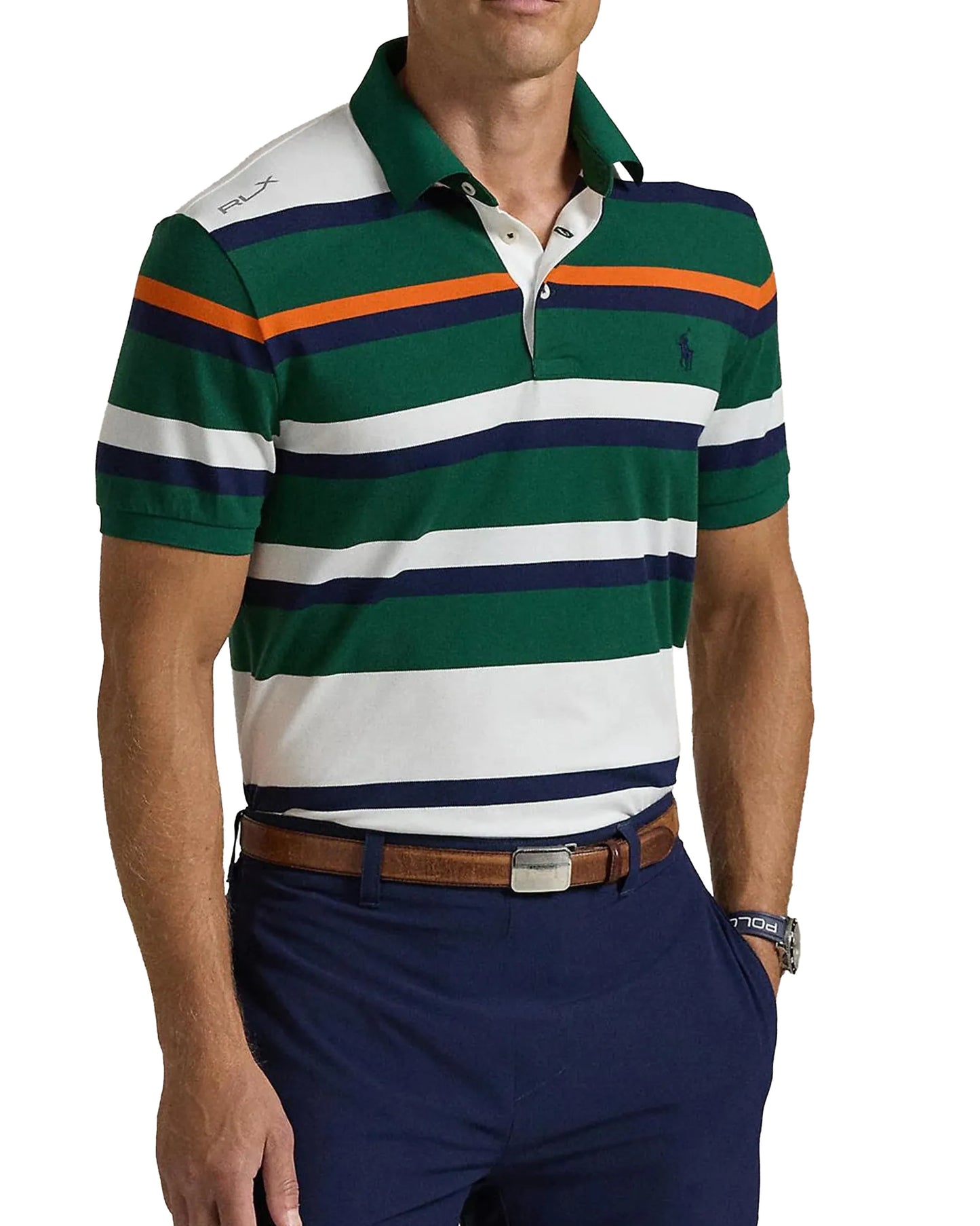 RLX Tailored Fit Performance Stripe Polo
