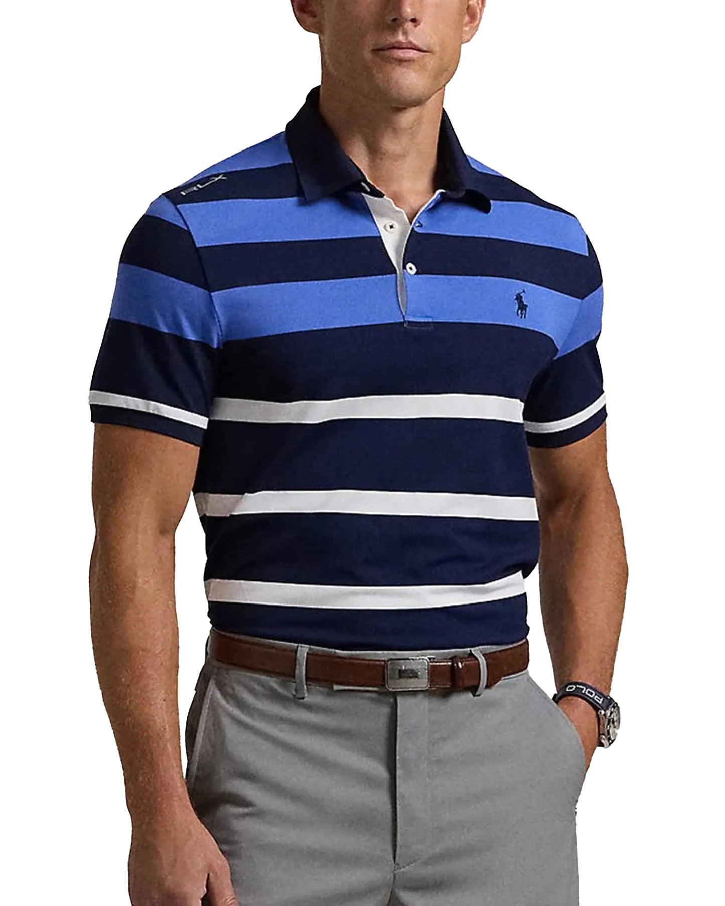 RLX Tailored Fit Performance Stripe Polo
