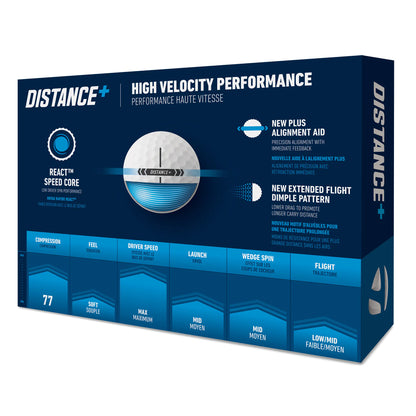 TaylorMade Distance+ Golf Balls - White