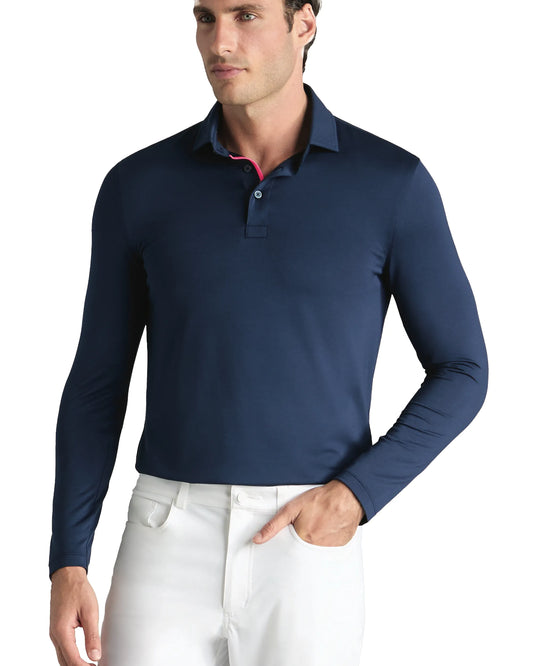 G/FORE Cotton Stretch Long Sleeve Golf Polo